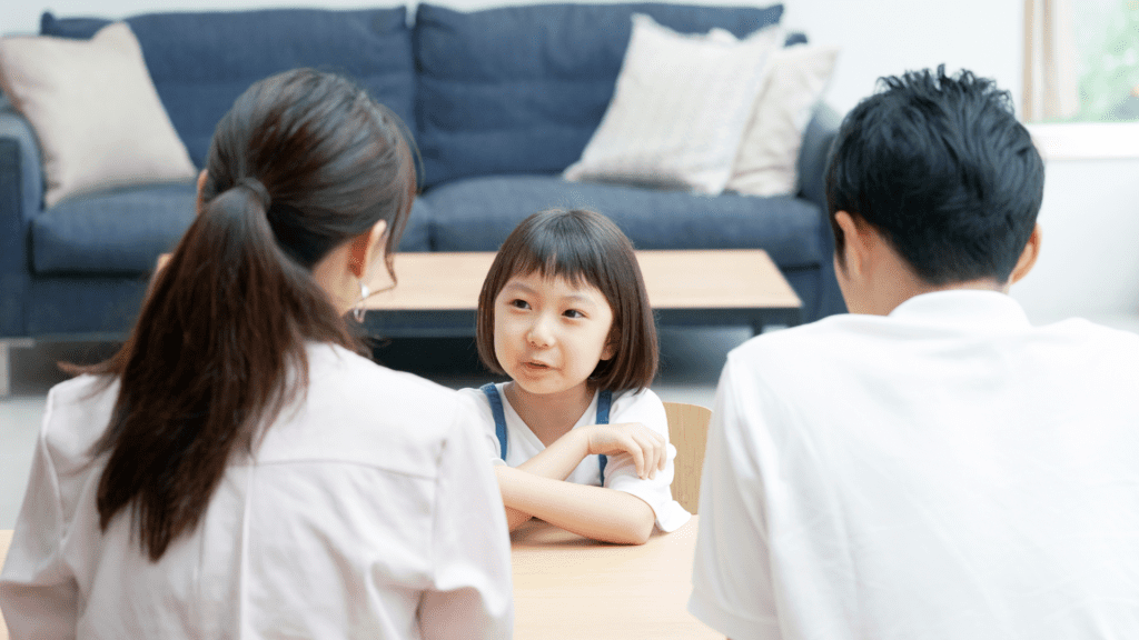 Child Actively listening to parents